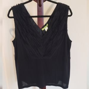 Silk cami style tank, black - NEW
